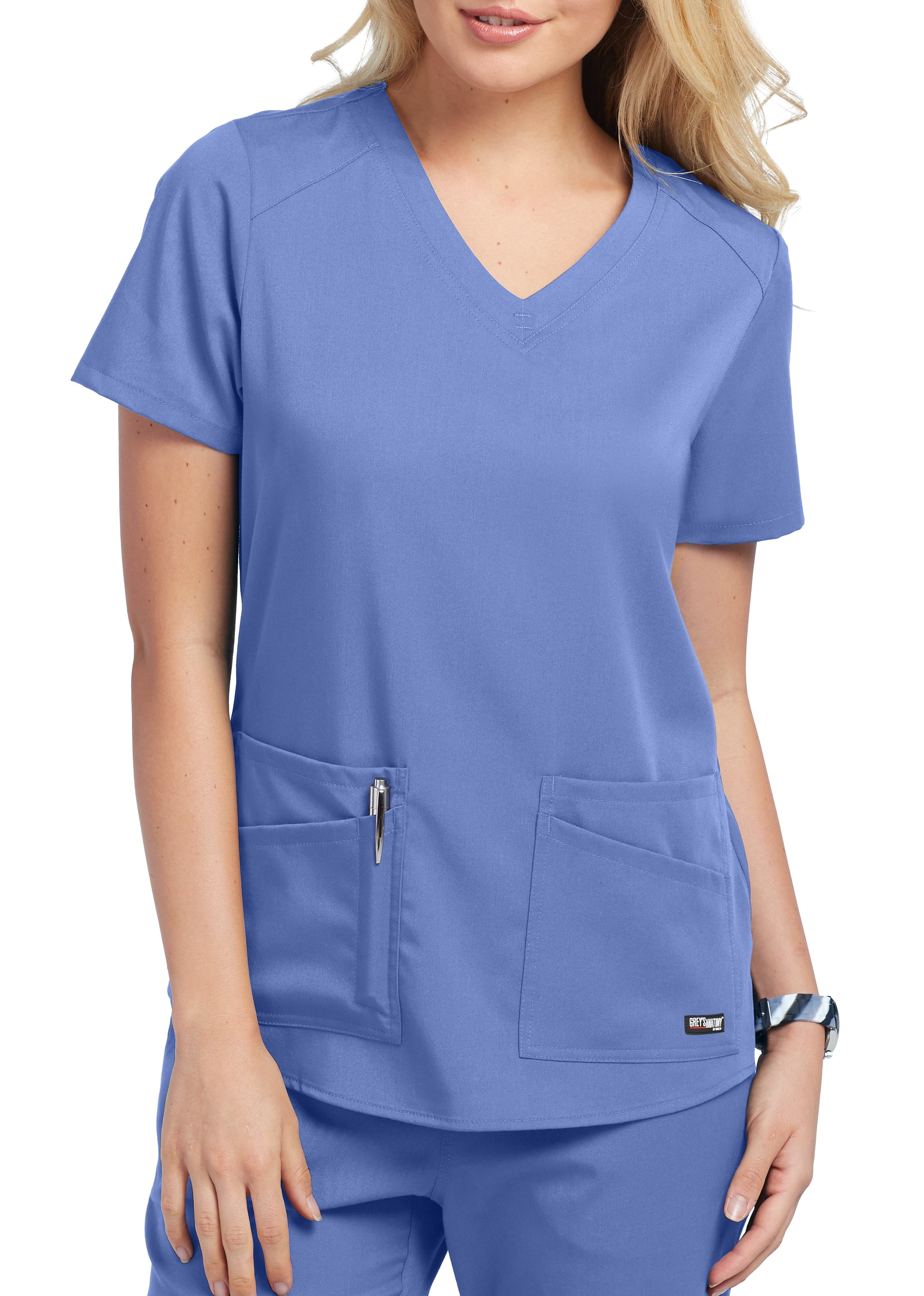 GREY'S ANATOMY™ CLASSIC EMMA TOP – 4 POCKET V-NECK TOP